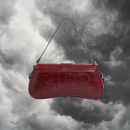 Crimson Studded Shoulder Bag 