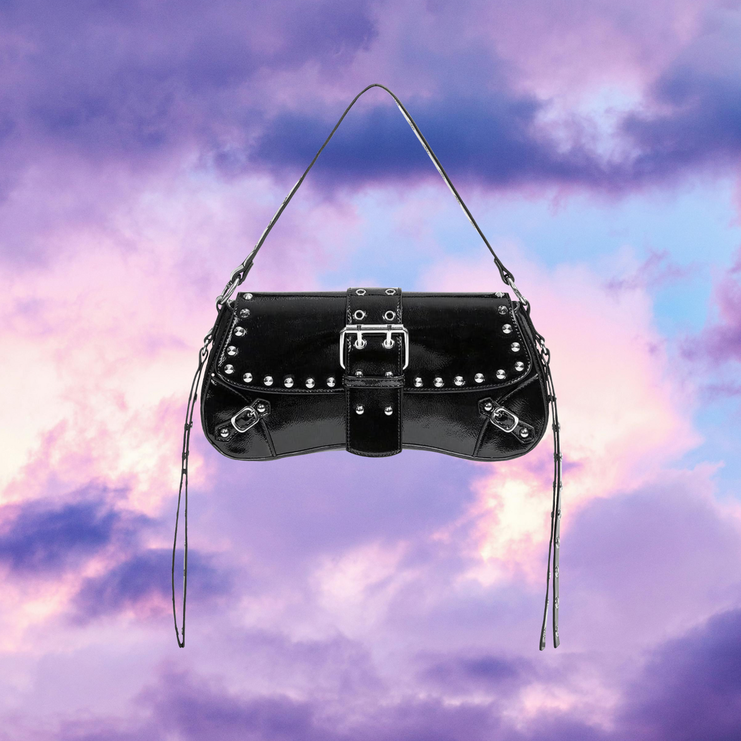 Onyx Studded Shoulder Bag