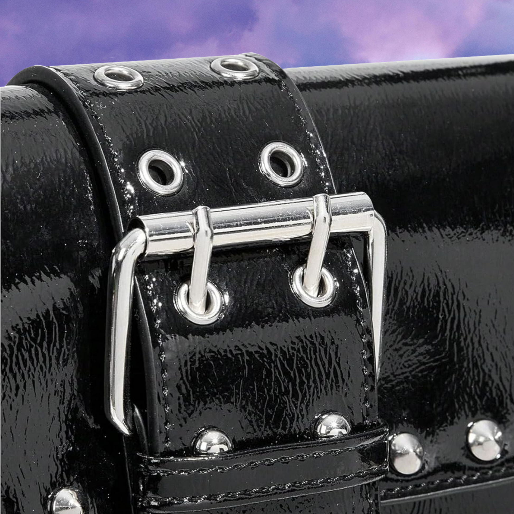 Onyx Studded Shoulder Bag